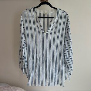 Michael Kors navy and white striped blouse 1X‎